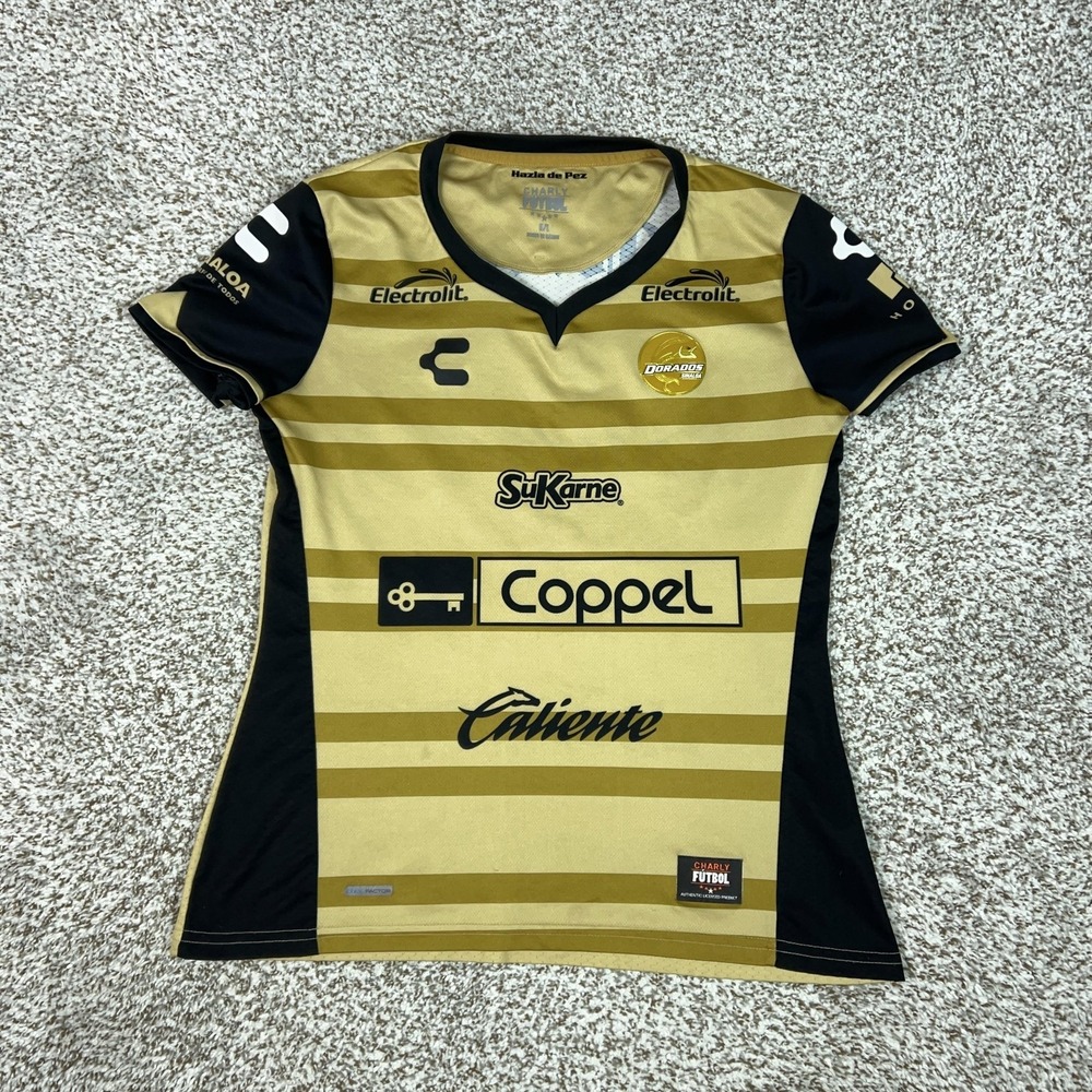 Dorados Sinaloa Jersey Womens Large Gold Soccer Charly Herrera 13 Liga MX Futbol